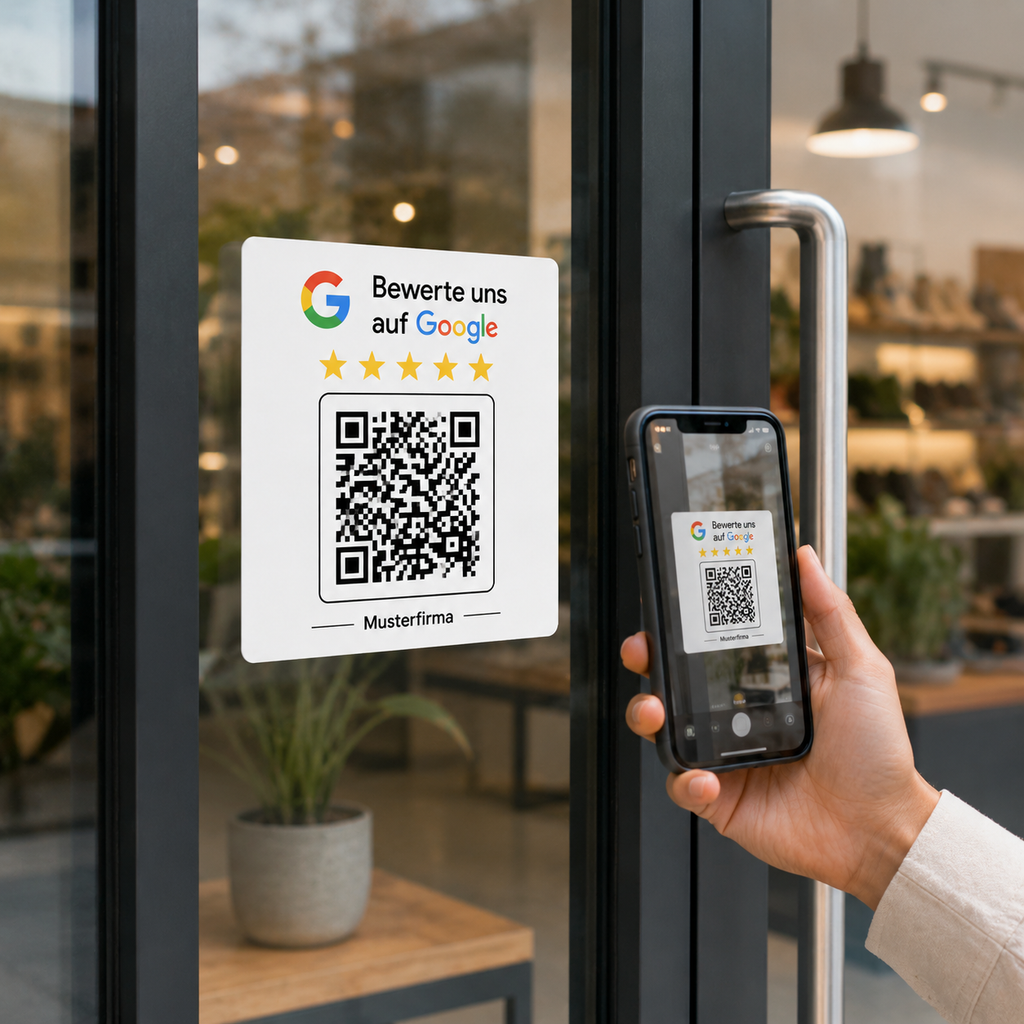 Google Bewertungs-Aufkleber mit QR-Code