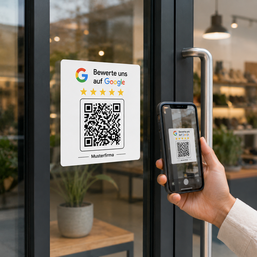 Google Bewertungs-Aufkleber mit QR-Code