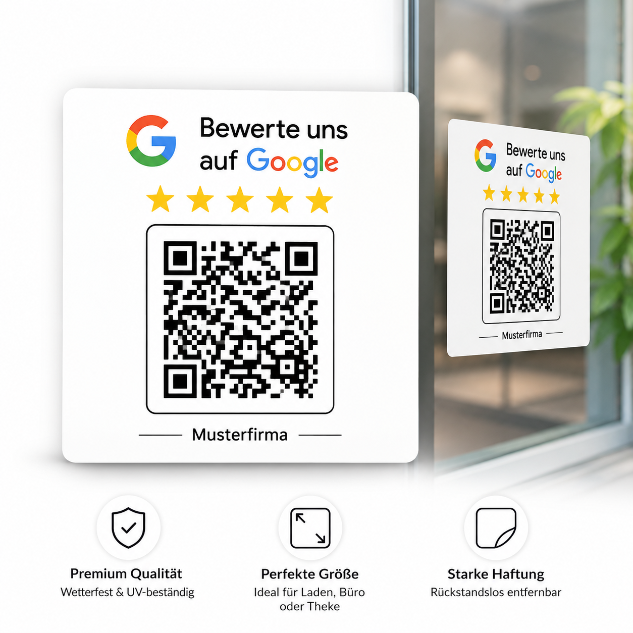Google Bewertungs-Aufkleber mit QR-Code
